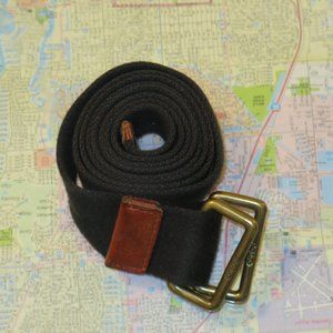 Ralph Lauren Canvas D-Ring Belt, Black, XL